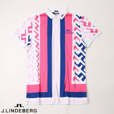 J.LINDEBERG GOLF（ジェイリンドバーグ ゴルフ）SUMMER HOLIDAY COLLECTION スペシャル ツアーテックプリント ポロシャツ SPECIAL TOUR TECH PRINT POLO Pink Painted Bridge 071-28747-072