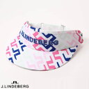 J.LINDEBERG GOLF（ジェイリンドバーグ ゴルフ）SUMMER HOLIDAY COLLECTION VIKTOR PRINT VISOR バイザー Pink Painted Bridge ホワイト 073-58701-072