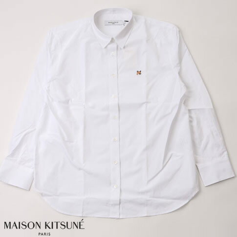 MAISON KITSUNE(レディース)FOX HEAD EMBROIDERY CLASSIC SHIRT メゾンキツネ フォックスヘッド エンブロイダリー クラシック シャツ gw00445wc0025-wh