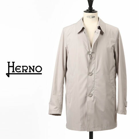 HERNO / ヘルノ メンズ ステンカラー コート レインコート ナチュラル（ライトベージュ） im000308u-2605