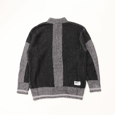 HERNO Laminar/ ヘルノ メンズ ラミナー ウールニット インターシャ編み ハイネック セーター LMNR 12 ブラック ml00003ul 9300