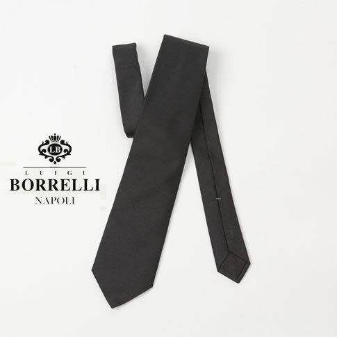 Luigi Borrelli ルイジ ボレッリ ネクタイ ジャガード ブラック ソリッド シルク100％ xw-nr95-1431-15