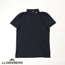 定番人気NO.1 J.LINDEBERG GOLF（ジェイリンドバーグ ゴルフ）背面 JLバックブリッジ 切り替えポロシャツ REGULAR FIT POLO 4WAYストレッチ ネイビー 071-21341-098