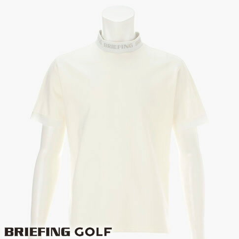 ブリーフィング ゴルフ BRIEFING GOLF ロゴ オーバーサイズ ハイネック半袖シャツ スプリットラグランスリーブ CE MENS LOGO RIB HIGH NECK RELAXED FIT ホワイト BRG241M19-000