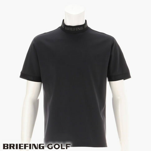 ブリーフィング ゴルフ BRIEFING GOLF ロゴ オーバーサイズ ハイネック半袖シャツ スプリットラグランスリーブ CE MENS LOGO RIB HIGH NECK RELAXED FIT ブラック BRG241M19-010