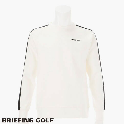 【送料無料！】ブリーフィング ゴルフ BRIEFING GOLF クルーネック トレーナー BRIEFINGロゴ入りサイドライン MENS SIDE LOGO LINE CREWNECK ホワイト BRG241M39-000