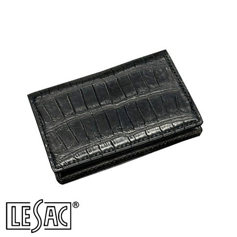 【送料無料／メイドインジャパン】LESAC（レザック）クロコダイル カード入れ (名刺入れ) ワニ革 本革 メンズ レディース 黒 ブラック 8218-black メーカー希望小売価格はメーカー商品タグに基づいて掲載しています【送料無料／メイドインジャパン】LESAC（レザック）クロコダイル カード入れ (名刺入れ) ワニ革 本革 メンズ レディース 黒 ブラック 8218-black ■クロコダイルカード入れ 高級皮革であるクロコダイルレザーを使用したカード入れ マチがなくスッキリとしたコンパクトサイズ メンズ・レディース問わずお使いいただけます ギフトにも最適です ■商品の特徴 ・マットクロコなので落ち着いた雰囲気 ・同じものが二つとない唯一無二の仕上がり ・使うほどに味わいを増す経年美 ・マチがないですがポケットが4か所と充実 ・内側にはこげ茶の牛革を使用 ■サイズ・仕様 サイズ：横幅11cm × 高さ7cm × 厚み1cm 素材：ワニ革(クロコダイル) カラー：ブラック (カードポケットx4) ■こんな方におすすめ ・高級感のあるクロコダイルカード入れをお探しの方 ・革の質感にこだわる方 ・唯一無二の製品をお求めの方 ・コンパクトに持ち歩きたい方 ・ビジネスシーンでも使える上品なカード入れ ・大切な方へのプレゼント・ギフト ■クロコダイルカード入れのお手入れ 柔らかい布で優しく拭いてください。 水濡れにご注意ください。 LESAC＜レザック＞希少価値の高いアリゲーターやクロコダイルポロサスなどの高級エキゾチックレザーを取り扱うレザーブランド（LESAC レザック）。 厳選された最高級の革を用い、職人による丁寧な仕立てが大人の品格を上げるアイテムを生み出します。 ▼下の画像にマウスを置くと切り替わります ブランド LE'SAC＜レザック＞ 素材 ワニ革(クロコダイル) カラー ブラック サイズ 横幅11×高さ7×厚み1 （cm） 仕様 カードポケットx4 注意 ※お使いのモニターによっては、実際の色と異なって見える場合がございます。