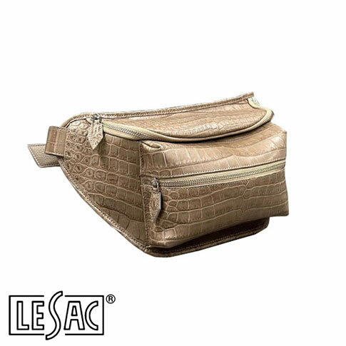 【送料無料／メイドインジャパン】LESAC（レザック）ナイルクロコダイル ボディバッグ BB GREIGE/グレージュ bb-greige