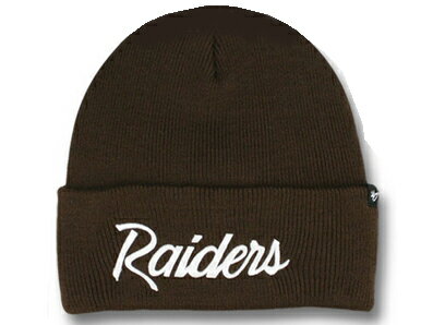 47BRAND OAKLAND RAIDERS 【TEAM-SCRIPT CUFFED KNIT BEANIE/BRN】 フォーティーセブンブランド オークランド レイダース ビーニー ニット帽 帽子 ヘッドギア キャップ 大きい サイズ メンズ レディース LACOMP 17_9_3KNIT17_9RE