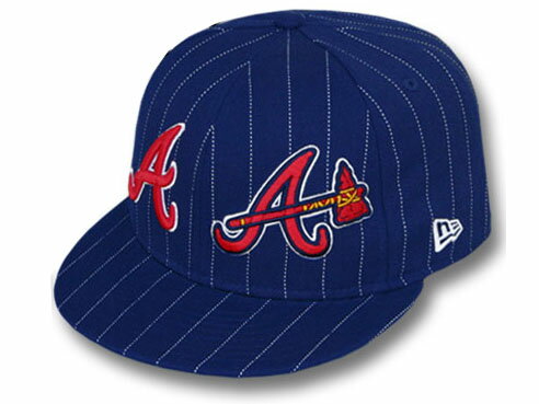 NEW ERA ATLANTA BRAVES 【BIG-ONE DOUBLE WHAMMY/NAVY】 ニューエラ アトランタ ブレーブス 59FIFTY フィッテッド キャップ FITTED CAP ウール WOOL 帽子 ヘッドギア cap キャップ 大きい サイズ メンズ レディース 16_2_1 16_2_2 16_2RE