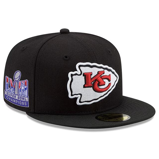 ニューエラ 59FIFTY カンザスシティ チーフス NFL SUPER BOWL LVIII CHAMPIONS FITTED CAP BLACK NEW ERA KANSAS CITY CHIEFS 24_2_ 第58回スーパーボウル