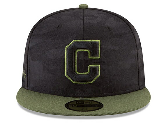 ニューエラ クリーブランド インディアンス 【2018 MEMORIAL DAY STARS N STRIPES 59FIFTY FITTED/BLK CAMO】NEW ERA CLEVELAND INDIANS [18_5_3MLB18_5_4]