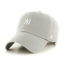 47ブランド キャップ ニューヨーク ヤンキース MLB BASE RUNNER SCRIPT CLEAN UP GREY 47BRAND NEW YORK YANKEES クリーンナップ ライトグレー B-BSRNR17GWS-GY 帽子 メンズ レディース 男女兼用 LOW PROFILE ロープロファイル 47キャップ