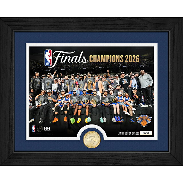 53年振りNBAファイナル優勝 ニューヨーク ニックス 海外取寄 額入りコラージュフレーム 2026 NBA CHAMPIONS CELEBRATION BRONZE COIN PHOTO MINT NEW YORK KNICKS