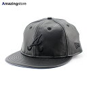 ニューエラ キャップ RC9FIFTY ストラップバック アトランタ ブレーブス MLB GENUINE LEATHER RETRO CROWN STRAPBACK CAP BLACKOUT NEW ERA ATLANTA BRAVES 帽子 メンズ レディース 男女兼用 レザー ブラック /BLK 25_5