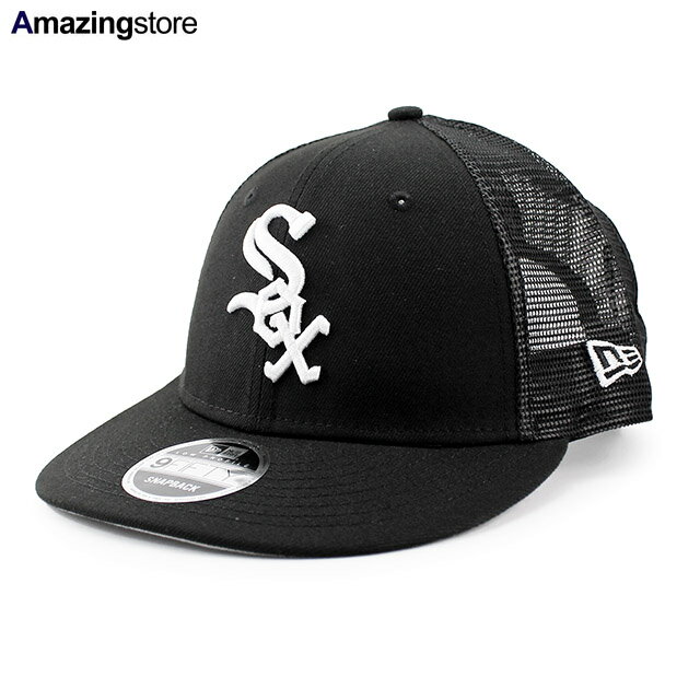 ニューエラ メッシュキャップ LP9FIFTY シカゴ ホワイトソックス MLB TRUCKER MESH CAP BLACK NEW ERA CHICAGO WHITE SOX LOW PROFILE スナップバック SNAPBACK 帽子 メンズ レディース 男女兼用 トラッカーキャップ ブラック /BLK 24_8