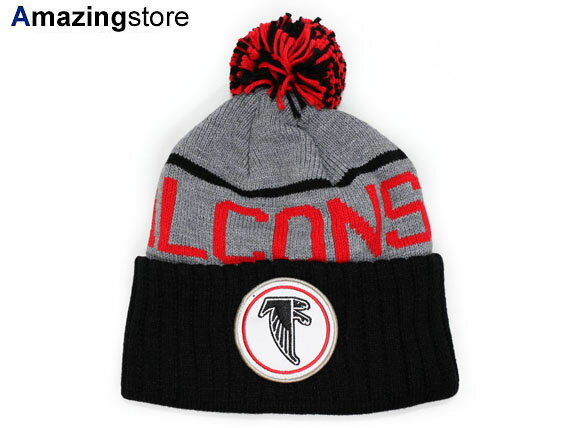 MITCHELL&NESS ATLANTA FALCONS 【CUFFED KNIT BEANIE/GREY-BLK】 ミッチェル＆ネス アトランタ ファルコンズ ニット帽 ビーニー ニットキャップ KNIT CAP GRAY グレー 灰色 BLACK ブラック 黒 RED レッド 赤 [帽子 メンズ レディース 17_2_5 17_3_2 17_3RE]