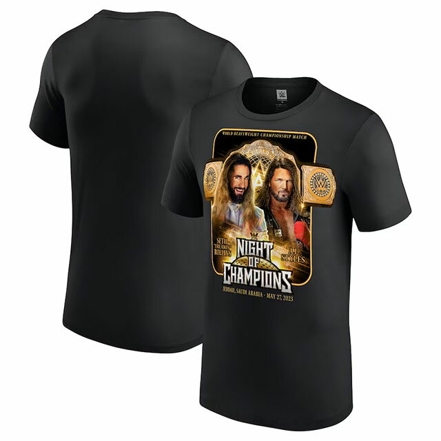 海外取寄 AJスタイルズ vs セス ロリンズモデル WWE AUTHENTIC Tシャツ NIGHT OF CHAMPIONS MATCHIP T-SHIRT AJ STYLES 23_12_ RAW SMACKDOWN プロレス