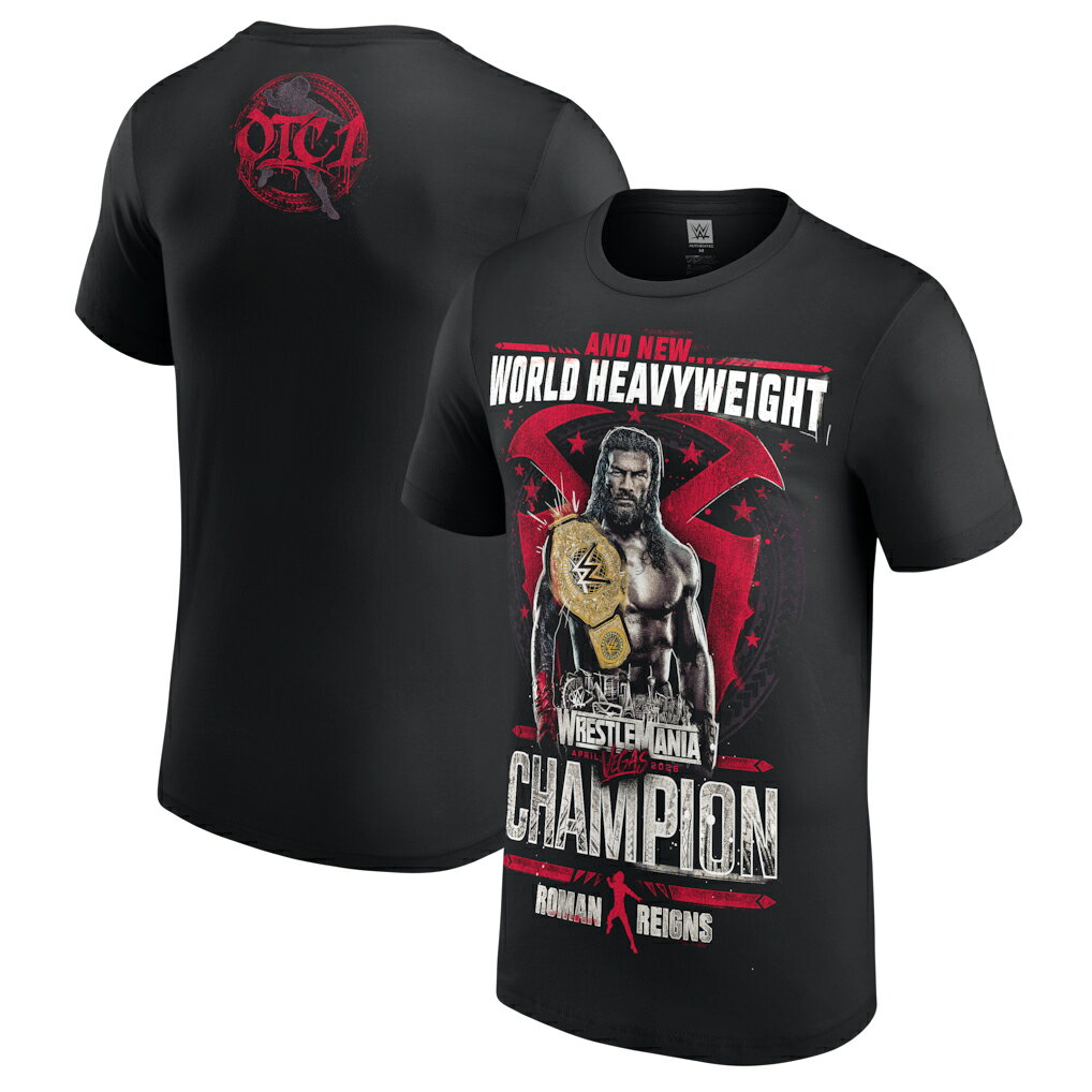 ローマン レインズモデル 海外取寄 WWE AUTHENTIC Tシャツ WRESTLEMANIA 42 WINNER T-SHIRT BLACK ROMAN REIGNS レッスルマニア RAW SMACKDOWN プロレス ロー TEE ティーシャツ ブラック /BLK 26_4