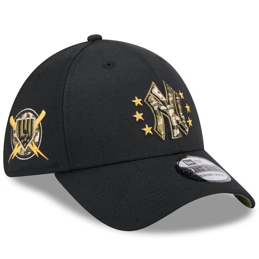 ニューエラ キャップ 39THIRTY ニューヨーク ヤンキース 2024 MLB ARMED FORCES STARS N STRIPES FLEX FIT BLACK NEW ERA NEW YORK YANKEES