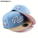 ニューエラ キャップ 59FIFTY サンディエゴ パドレス MLB 40TH ANNIVERSARY PINK BOTTOM FITTED CAP SKY N...