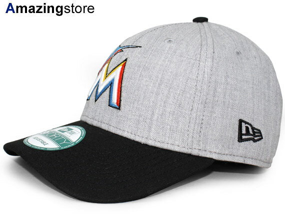 NEW ERA MIAMI MARLINS 【THE LEAGUE 9FORTY ADJUSTABLE/HEATHER GREY-BLK】 ニューエラ マイアミ マーリンズ [18_3RE]