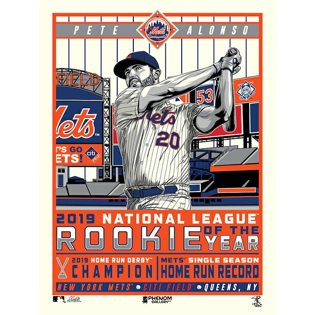 ԲġMLB ˥塼衼 å ݥPETE ALONSO 2019 NL ROOKIE OF THE YEAR SERIGRAPH LIMITED EDITION POSTERNEW YORK METS ԡ  2019 Ͳ [21_2_1 PRINT ARTWORK]