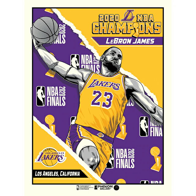 ԲġNBA 󥼥륹 쥤 ݥLEBRON JAMES 2020 NBA FINALS CHAMPIONS SERIGRAPH LIMITED EDITION POSTERLOS ANGELES LAKERS ֥ ॹ FINALS MVP [21_2_1 P...