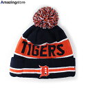 ニューエラ ニット ビーニー デトロイト タイガース 【MLB THE-COACH POM KNIT BEANIE CAP/NAVY-ORANGE】 NEW ERA DETROIT TIGERS ネイビー [22_1DEAD+STOCK]