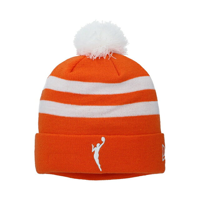 【代引不可】ニューエラ ニット ビーニー WNBA【CUFFED KNIT BEANIE WITH POM CAP/ORANGE】NEW ERA [22_1 アメリカ 女子プロバスケットボールリーグ ニットキャップ ニット帽 帽子