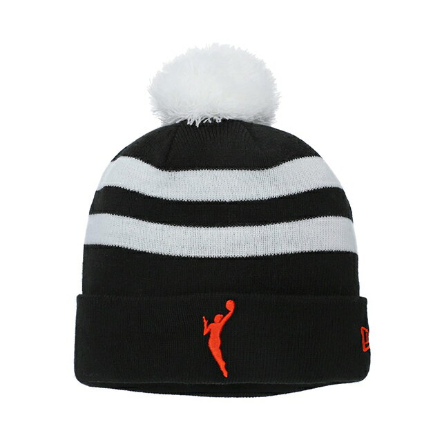 【代引不可】ニューエラ ニット ビーニー WNBA【CUFFED KNIT BEANIE WITH POM CAP/BLACK】NEW ERA [22_1 アメリカ 女子プロバスケットボールリーグ ニットキャップ ニット帽 帽子