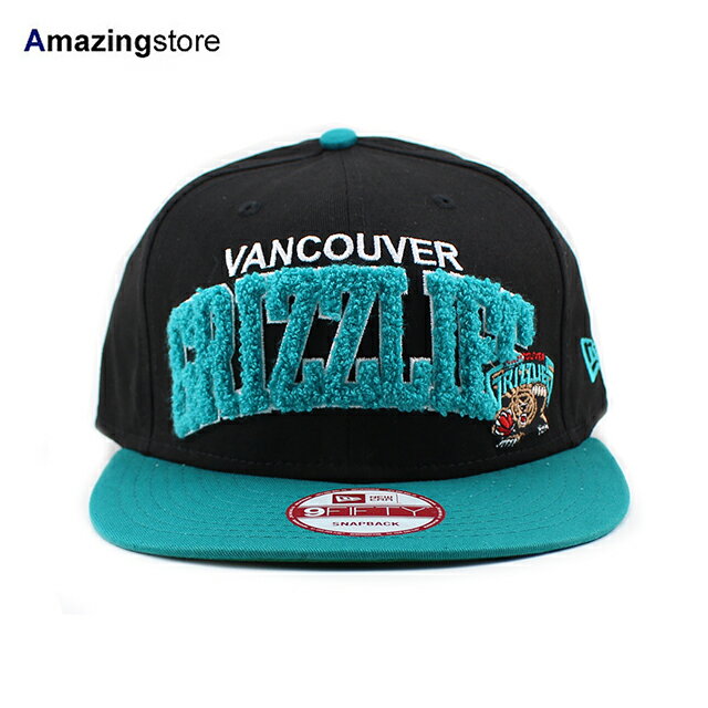 ニューエラ 9FIFTY スナップバック キャップ バンクーバー グリズリーズ 【NBA HWC CHENILLE-ARCH SNAPBACK CAP/BLACK-TEAL】 NEW ERA VANCOUVER GRIZZLIES [22_4_DEADSTOCK]