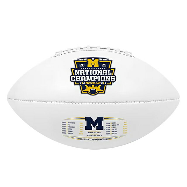 ミシガン ウォルバリンズ 海外取寄 カレッジフットボール プレーオフチャンピオン記念ボール MICHIGAN WOLVERINES COLLEGE FOOTBALL PLAYOFF 2023 NATIONAL CHAMPIONS BADEN WHITE PANEL FOOTB…