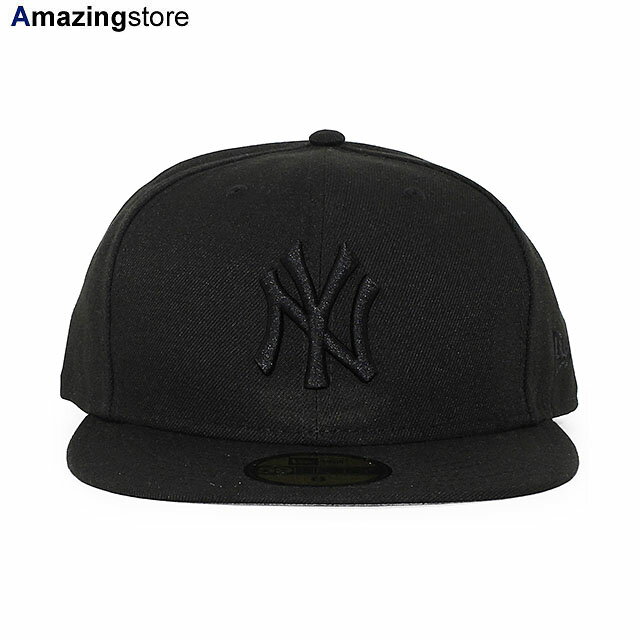 ニューエラ キャップ 59FIFTY ニューヨーク ヤンキース MLB TEAM BASIC FITTED CAP BLACKOUT NEW ERA NEW YORK YANKEES メジャーリーグ メンズ レディース ロゴ 刺繍 帽子 大きめ ブラック /BLK BIG_SIZE 24_4RE_0419