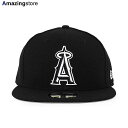 ニューエラ キャップ 59FIFTY ロサンゼルス エンゼルス MLB TEAM BASIC FITTED CAP BLACK WHITE NEW ERA LOS ANGELES ANGELS ブラック 帽子 メンズ レディース 男女兼用 /BLK BIG_SIZE 24_4RE_0410