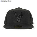 ニューエラ キャップ 59FIFTY ミルウォーキー バックス NBA TEAM BASIC FITTED CAP BLACKOUT NEW ERA MILWA...