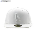 ニューエラ キャップ 59FIFTY ロサンゼルス ドジャース MLB TEAM BASIC FITTED CAP WHITEOUT NEW ERA LOS ANGELES DODGERS 帽子 メンズ レディース ホワイト /WHT /BIG_SIZE 24_4RE_0418