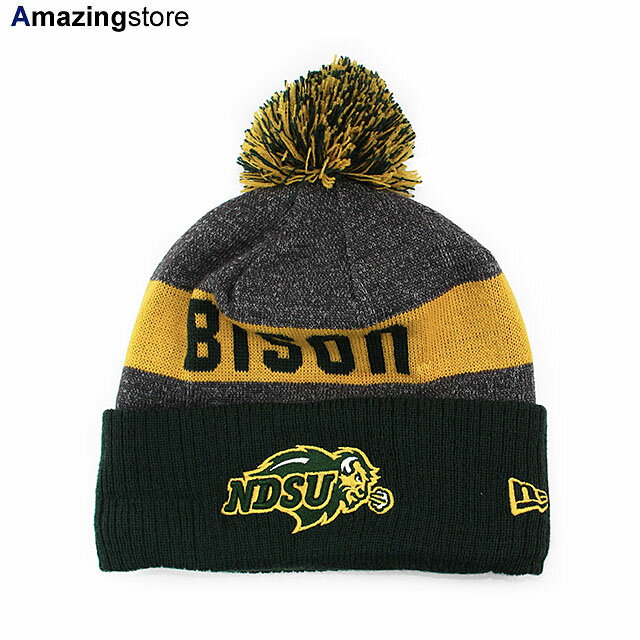 ニューエラ ニット ビーニー ノースダコタ ステート バイソン NCAA SPORT KNIT BEANIE GREEN GOLD GREY NEW ERA NORTH DAKOTA STATE BISON 帽子 メンズ レディース 男女兼用 ニット帽 KNIT CAP ニットキャップ グリーン ゴールド グレー /GRN 24_1_3NE