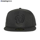 ニューエラ キャップ 59FIFTY ワシントン ナショナルズ MLB TEAM BASIC FITTED CAP BLACKOUT NEW ERA WASHINGTON NATIONALS 帽子 メンズ レディース ブラック /BLK BIG_SIZE 24_3_1NE