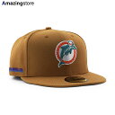 ニューエラ キャップ 59FIFTY マイアミ ドルフィンズ NFL SUPER BOWL VII GREY BOTTOM FITTED CAP BEIGE NEW ERA MIAMI DOLPHINS 帽子 メンズ レディース 男女兼用 ベージュ /TAN COLOR BOTTOM 24_3_2NE