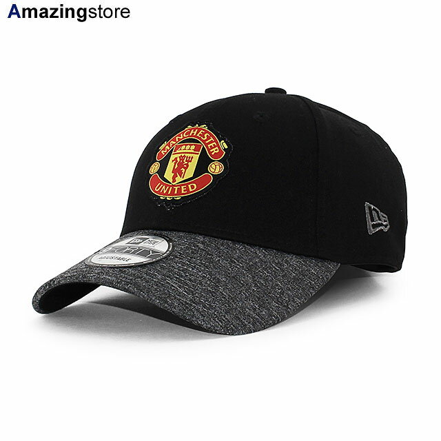 EU限定モデル ニューエラ キャップ 9FORTY ストラップバック マンチェスター ユナイテッド FC PREMIER LEAGUE LOGO CAP BLACK HEATHER GREY NEW ERA MANCHESTER UNITED FC 帽子 メンズ レディース 男女兼用 ブラック /BLK 24_3_3NE