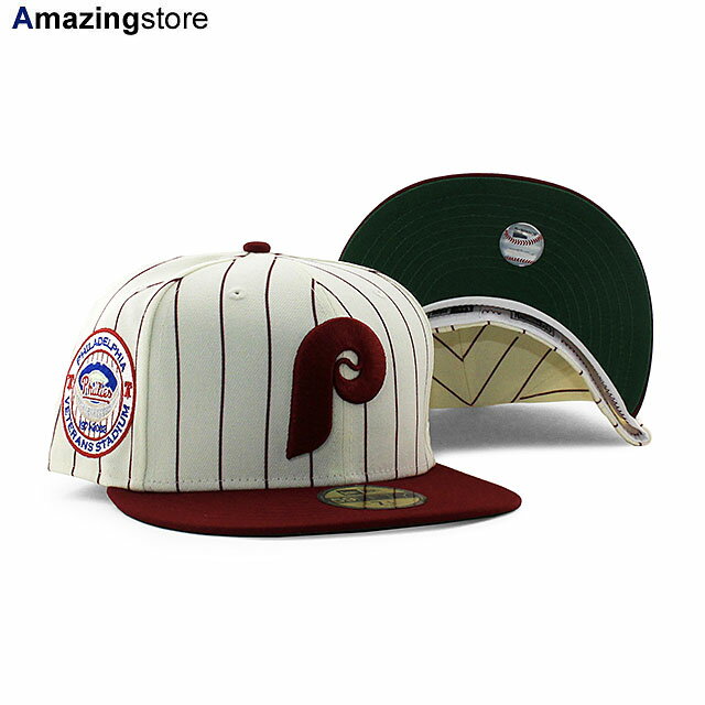 ニューエラ キャップ 59FIFTY フィラデルフィア フィリーズ MLB VETERANS STADIUM KELLY GREEN BOTTOM FITTED CAP CREAM NEW ERA PHILADELPHIA PHILLIES 帽子 メンズ レディース 男女兼用 クリーム マルーン /CREAM COLOR_BOTTOM 24_4_2NE