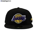 ニューエラ キャップ 59FIFTY ロサンゼルス レイカーズ NBA TEAM BASIC FITTED CAP BLACK NEW ERA LOS ANGE...
