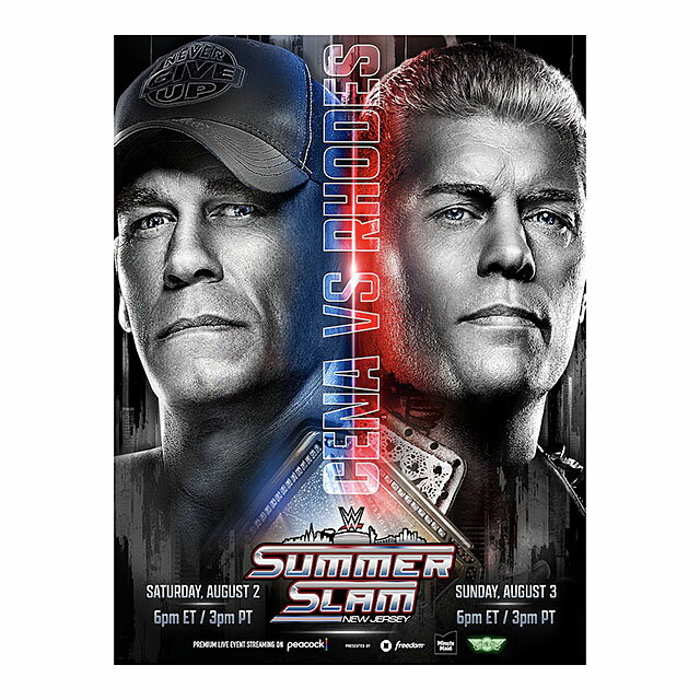 WWE サマースラム2025 海外取寄 ポスター FANATICS AUTHENTIC ジョン シナ VS コーディローデス SUMMER..