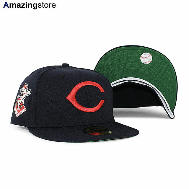 楽天Amazingstoreあす楽 ニューエラ キャップ 59FIFTY シンシナティ レッズ MLB 1953 ALL STAR GAME KELLY GREEN BOTTOM FITTED CAP NAVY NEW ERA CINCINNATI REDS ネイビー グリーン /NAVY COLOR_BOTTOM 23_5RE_ 23_6RE_0628