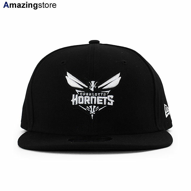 ニューエラ キャップ 9FIFTY スナップバック シャーロット ホーネッツ NBA TEAM BASIC SNAPBACK CAP BLACK WHITE NEW ERA CHARLOTTE HORNETS 帽子 メンズ レディース 男女兼用 ブラック ホワイト /BLK 24_4RE_0423