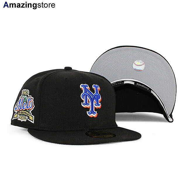  ニューエラ 59FIFTY ニューヨーク メッツ MLB 40TH ANNIVERSARY GREY BOTTOM FITTED CAP BLACK NEW ERA NEW YORK METS ブラック グレー 