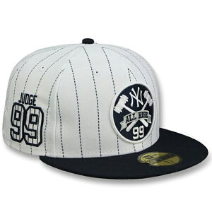  åǥ ˥塼 å 59FIFTY ˥塼衼 󥭡 JUDGE PINSTRIPE ALL RISE FRONT FITTED CAP WHITE NAVY NEW ERA NEW YORK YANKEES 23_4_NYC CAPTAIN