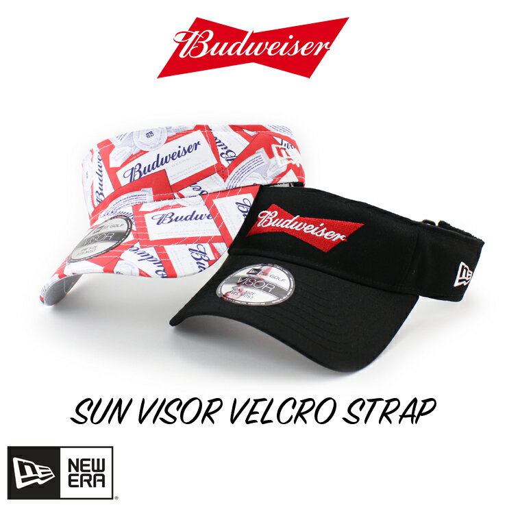 【あす楽対応】ニューエラ サンバイザー バドワイザー BUDWEISER LABEL LOGO SUN VISOR VELCRO STRAP NEW ERA 23_4_3