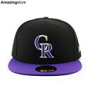 ニューエラ キャップ 59FIFTY コロラド ロッキーズ MLB ON-FIELD AUTHENTIC ALTERNATE FITTED CAP BLACK PURPLE COLORADO ROCKIES 帽子 メジャーリーグ 23_6_ACPERF オルタネイト